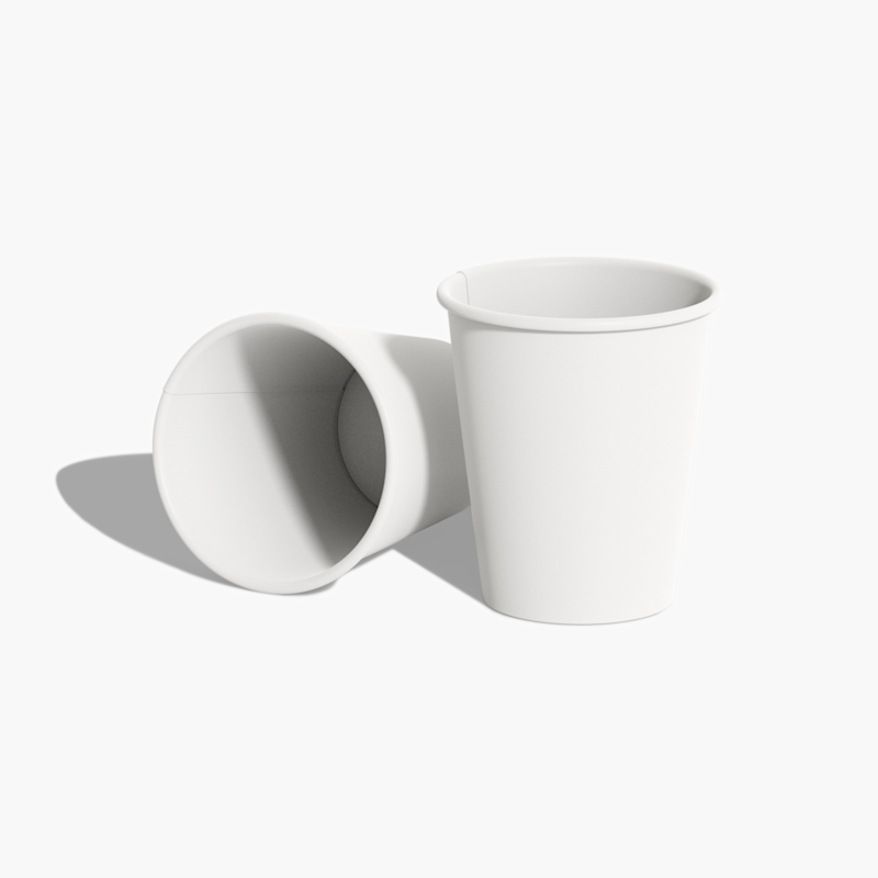 Vasos de papel sin impresión