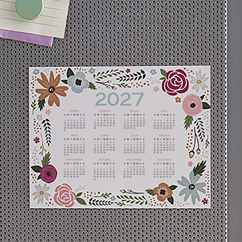 calendario floral imantado 