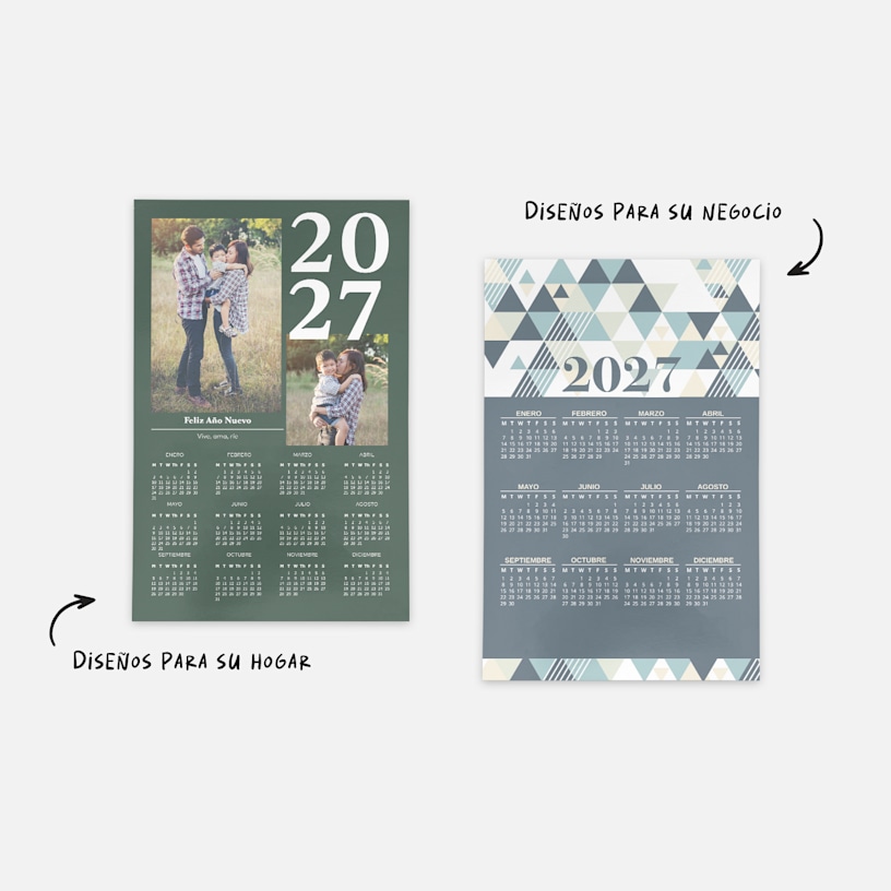 calendario tipo póster con fotos de la familia