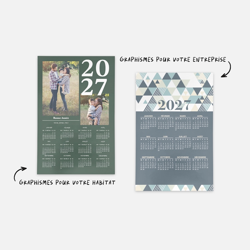 affiche calendrier avec photos de famille