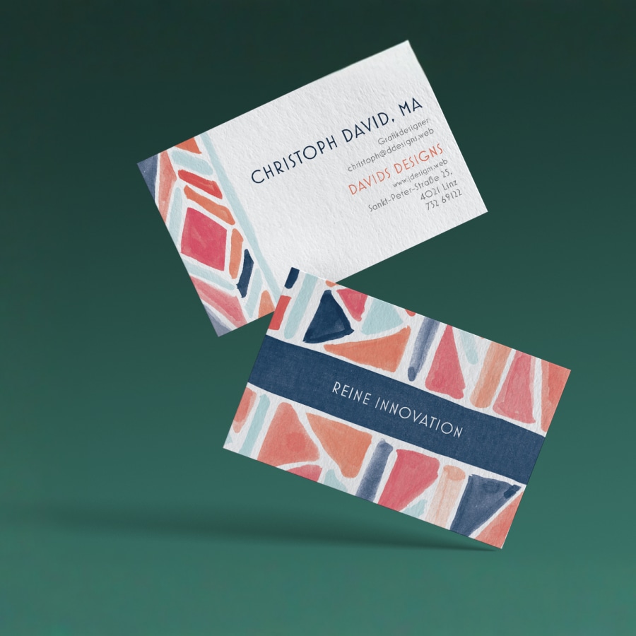 Cotton-Visitenkarten für einen Grafikdesigner namens Christoph David.