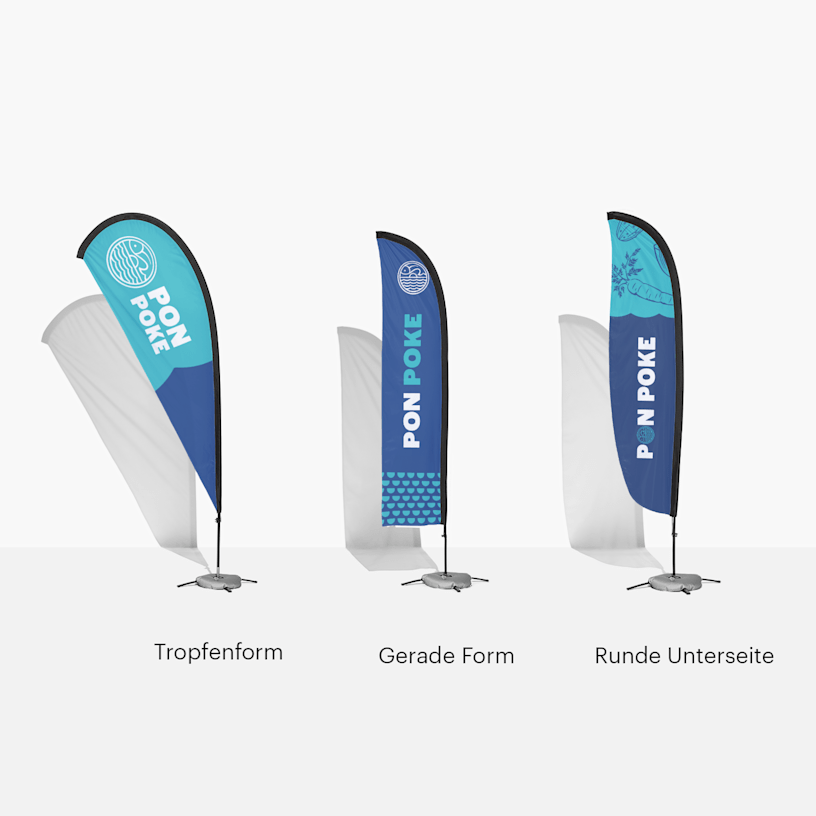 Beachflag mit runder Unterseite Beachflag Beachflag in Tropfenform