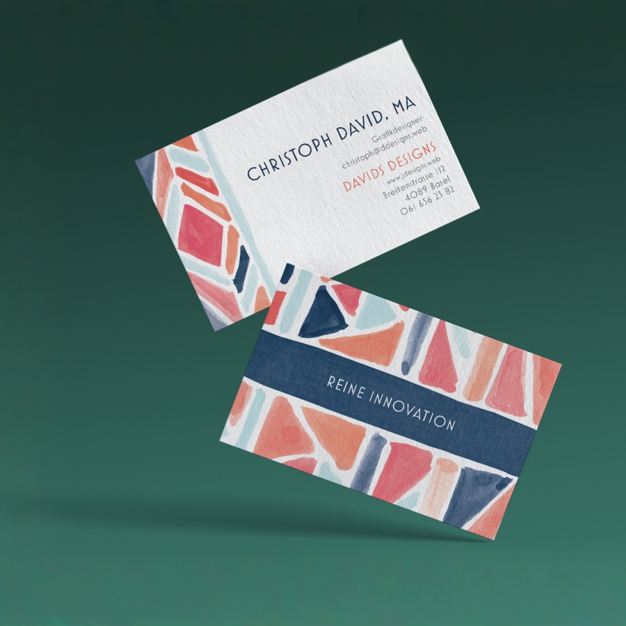 Cotton-Visitenkarten für einen Grafikdesigner namens Christoph David.
