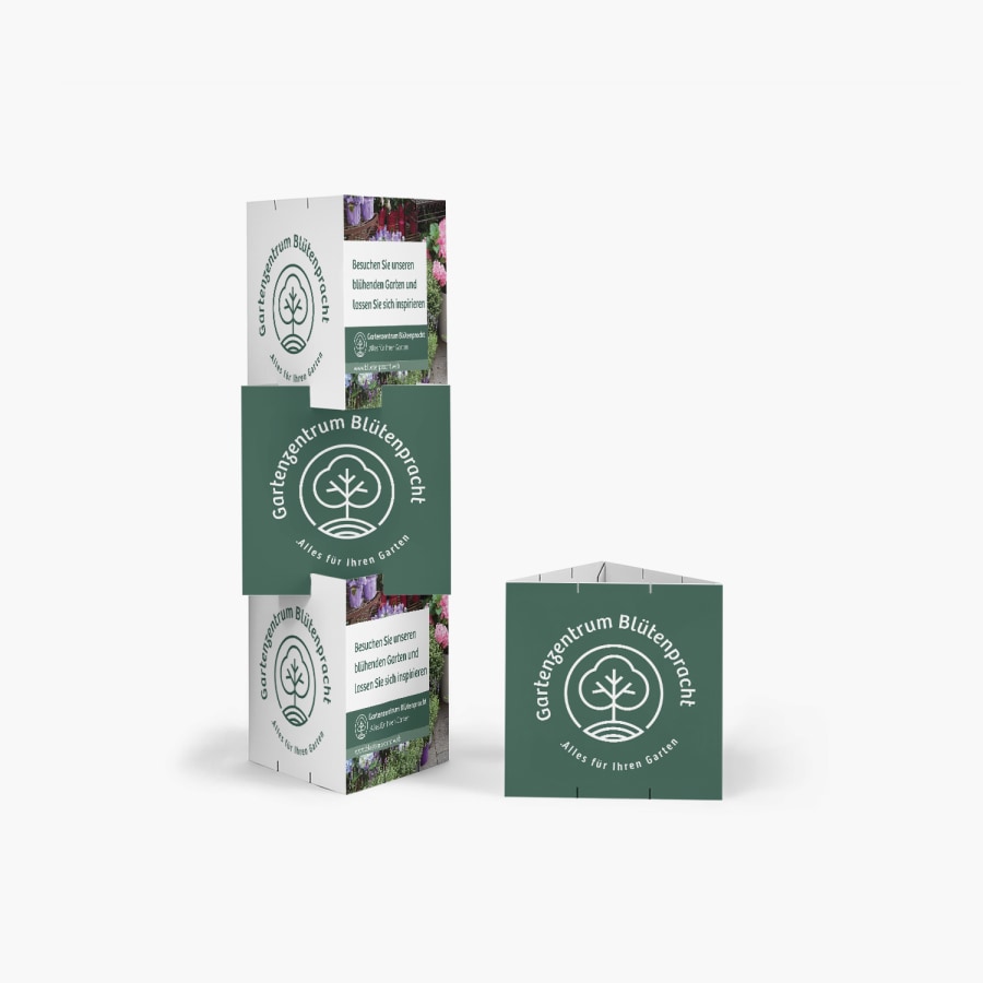 Grüner Dreieckig-Pappaufsteller 