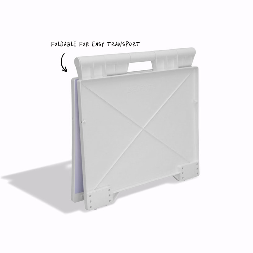 A small A-frame, folded up for easy transport.