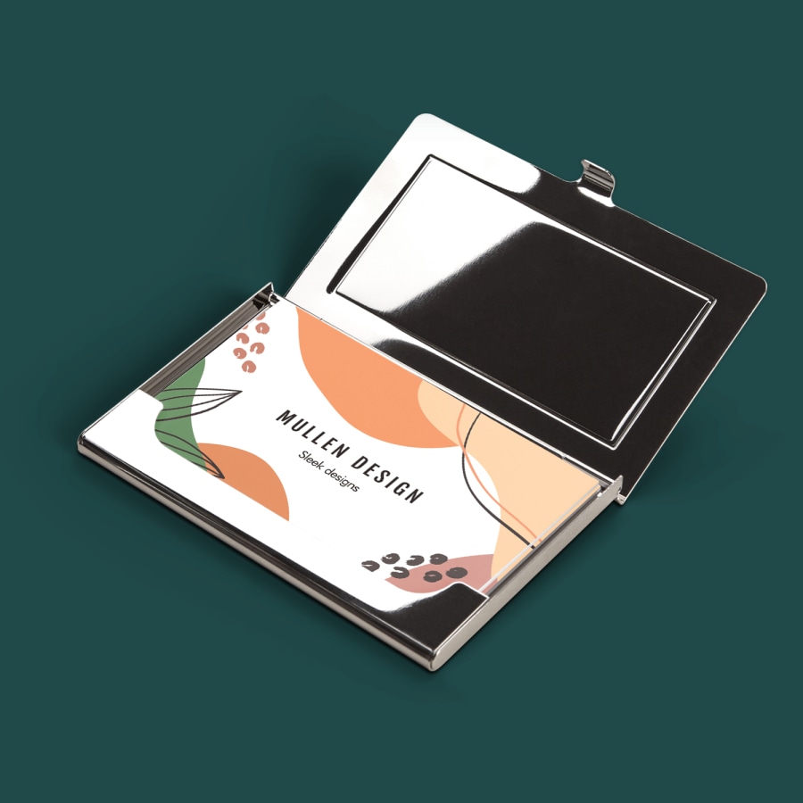 Metal business card holder