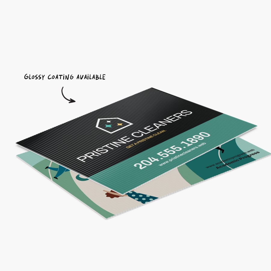 A cleaning company yard sign with the glossy coating option.