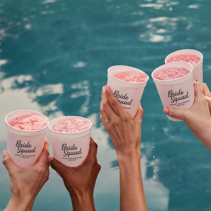 A stadium cup personalized for a bachelorette weekend.