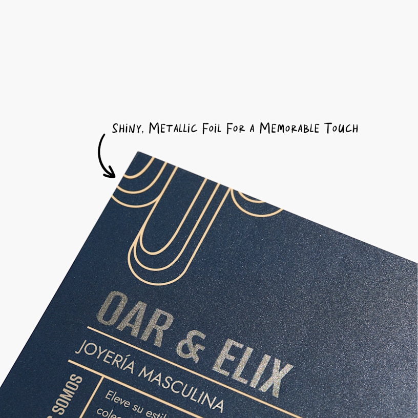 A foil accent postcard promoting a real estate company.