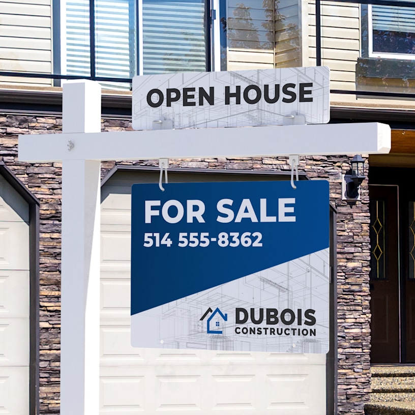 A close up of an open house top rider on a white colonial post in front of a home.