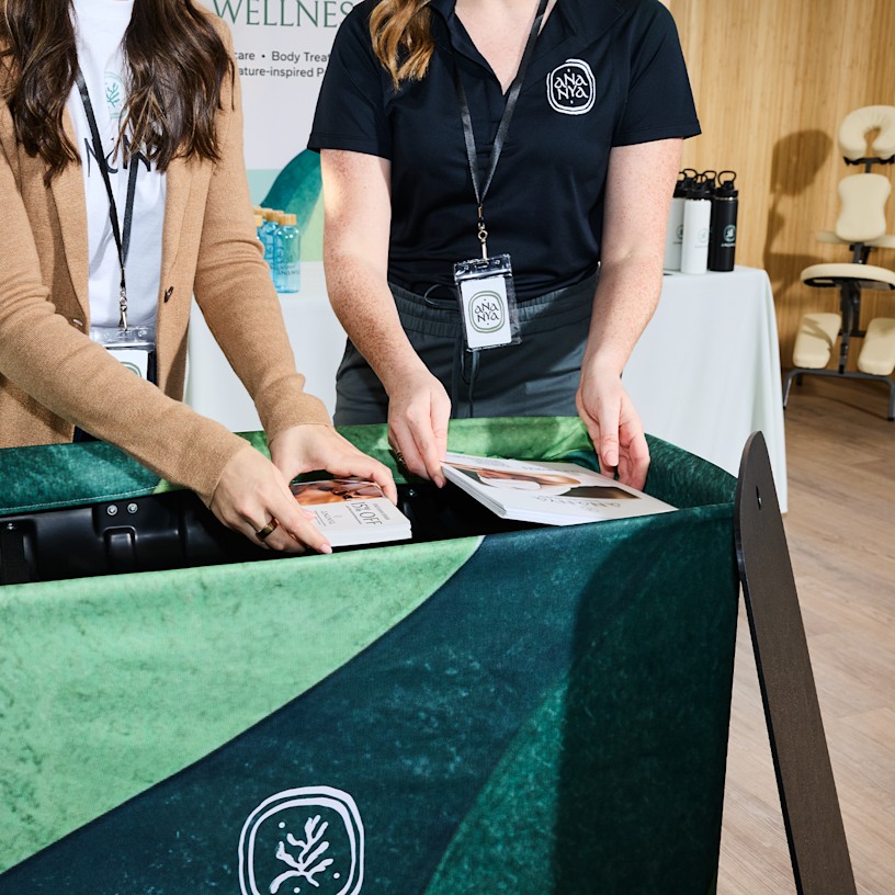 The sturdy countertop of the case-to-podium kit.