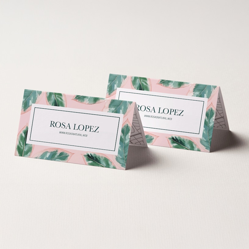 A folded business card for a person called Rosa Lopez.