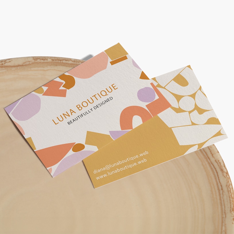 Cotton business cards for a retail boutique. 