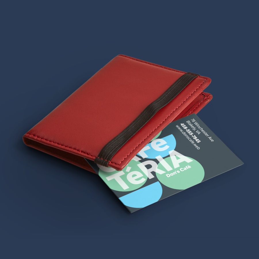Red leather business card holder