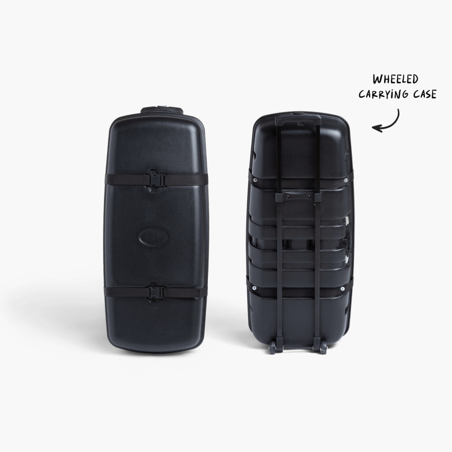 The wheeled carrying case of the case-to-podium kit.