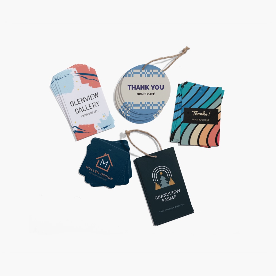 hang tags in variety of shapes