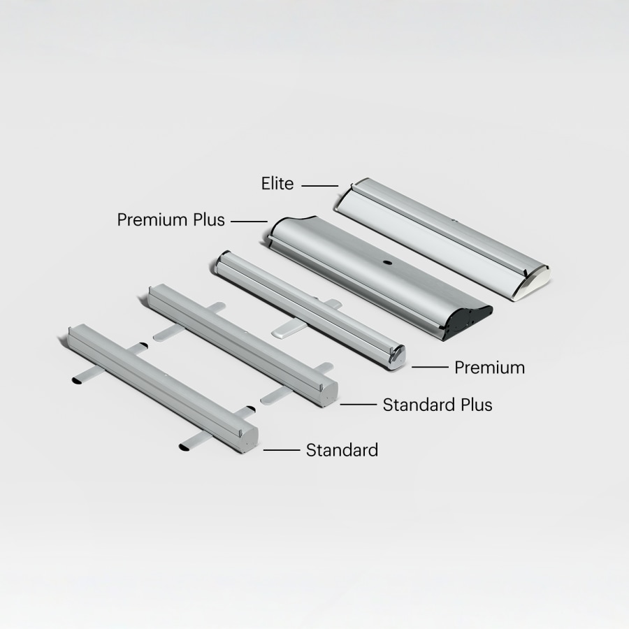 The 5 different retractable banner cassette types.