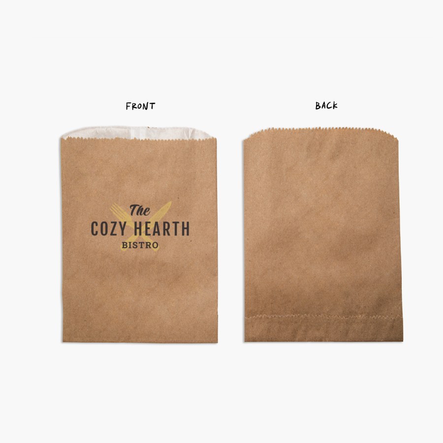 The front and back of a bistro treat bag.