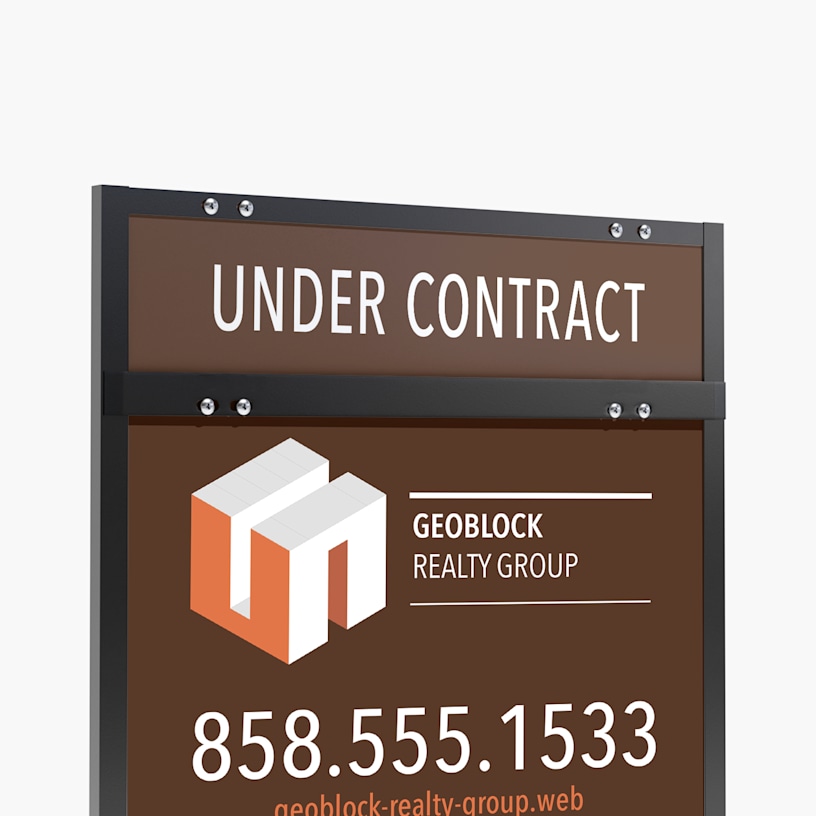 A close up of a top rider promoting an under contract home.