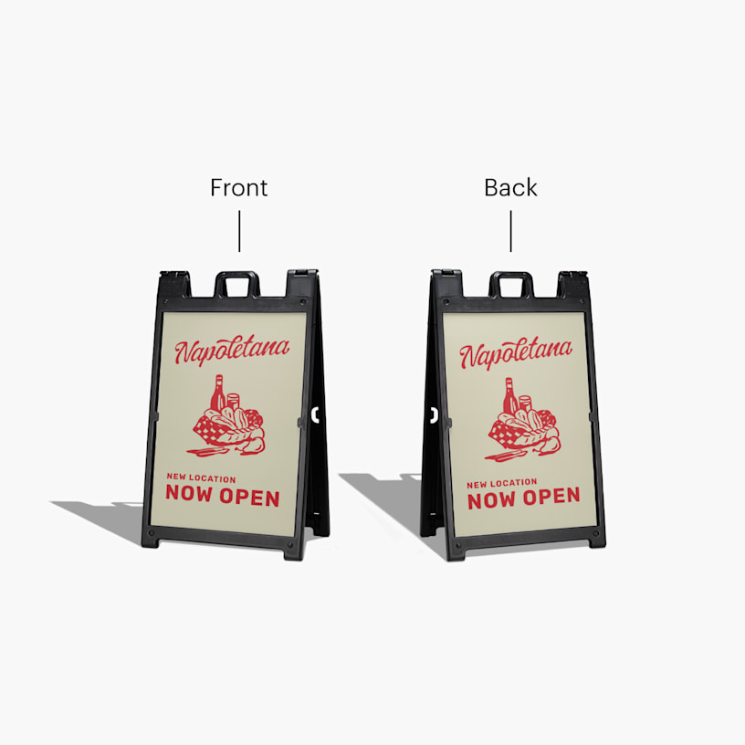 A white Signicade® featuring a free consultation from a realty company.