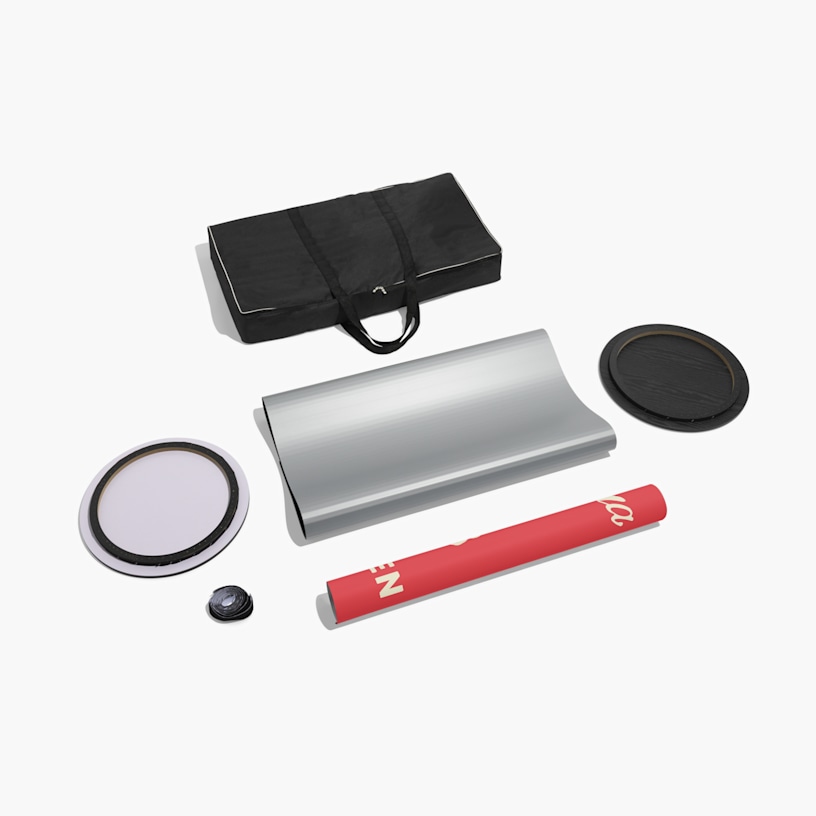 All of the pieces that are included with your round podium counter.