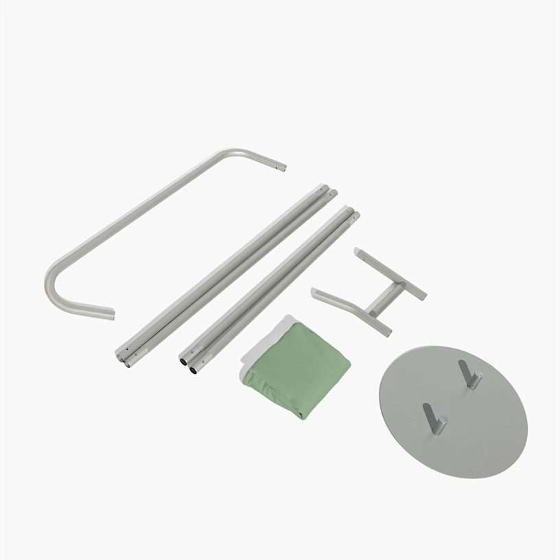 All of the pieces that are included with the triangle zipper banner.