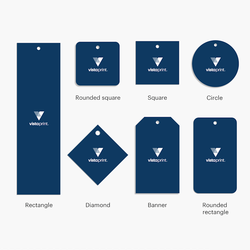 7 hang tags in all of the offered shapes.