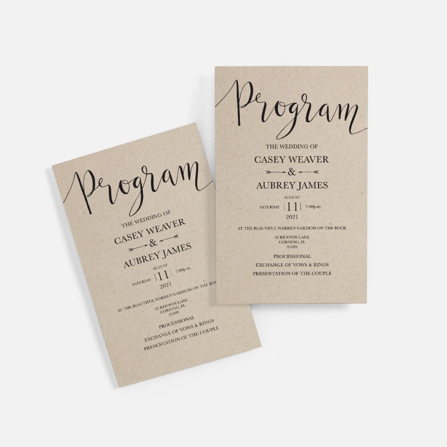  rustic wedding programs