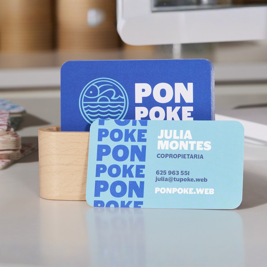 Tarjetas de visita con esquinas redondeadas