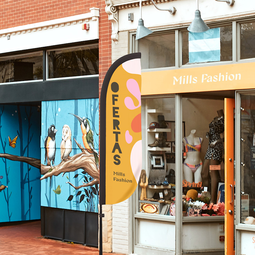 carteles tipo bandera