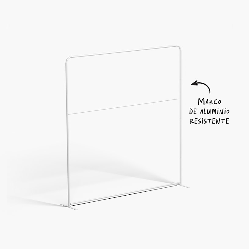  El marco de un backing publicitario de tubos sin la tela colocada.