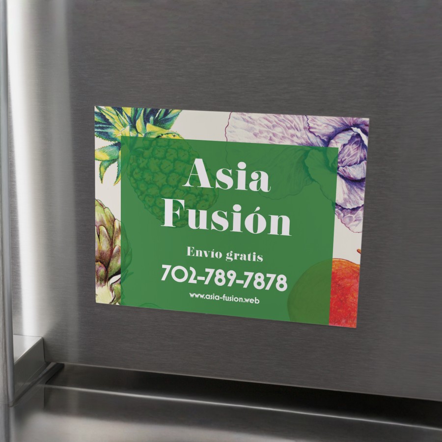 postal imantada verde para restaurante