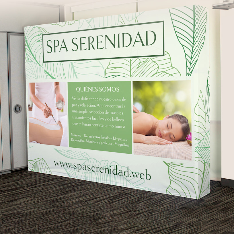 gráficas para pop-up textiles para ferias comerciales