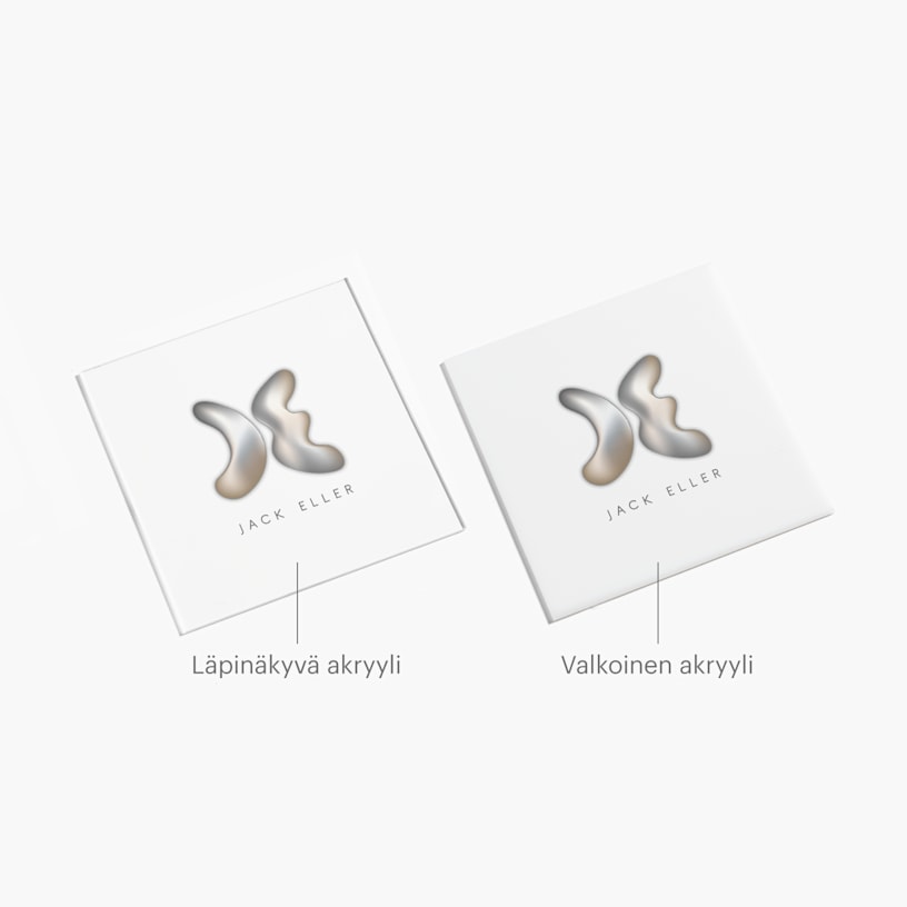 ero kirkkaan ja läpikuultavan akryylitaulun välillä 