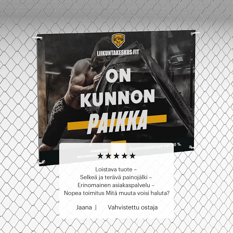 Esimerkki 3 valitusta tuotteesta