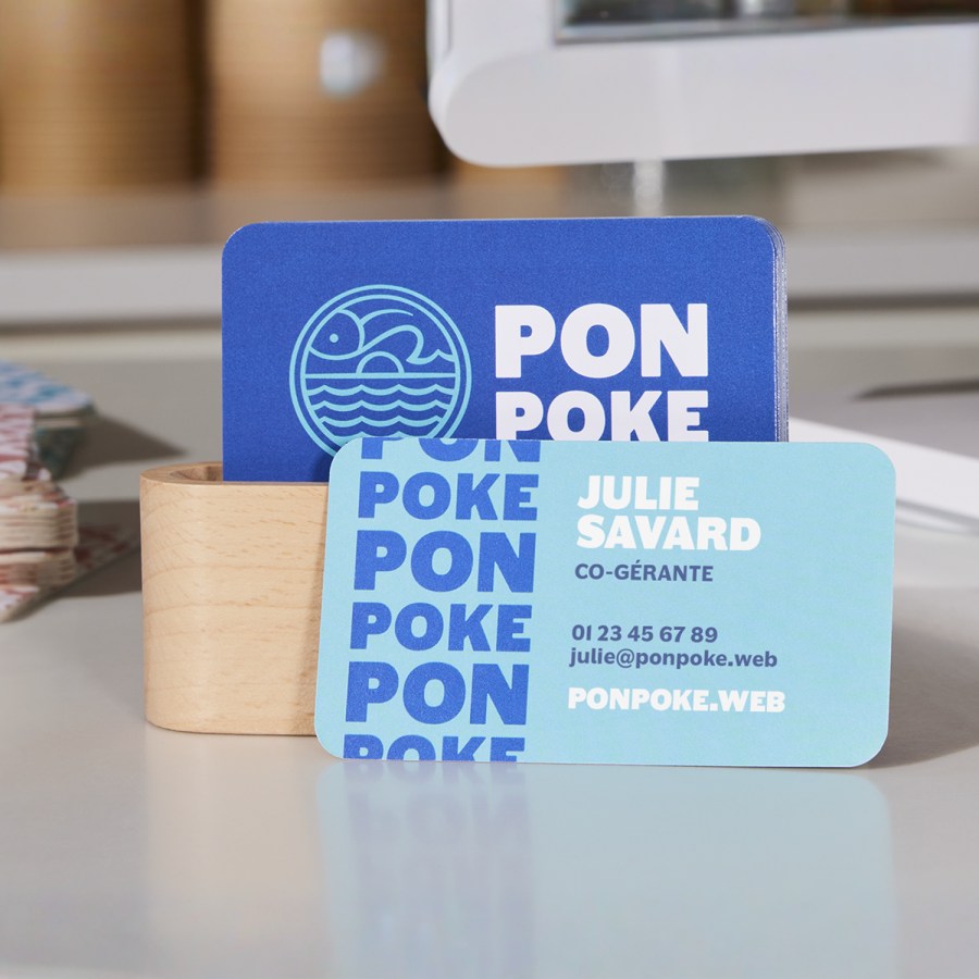 Cartes de visite aux coins arrondis