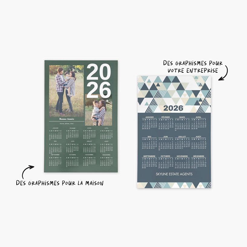 affiche calendrier avec photos de famille