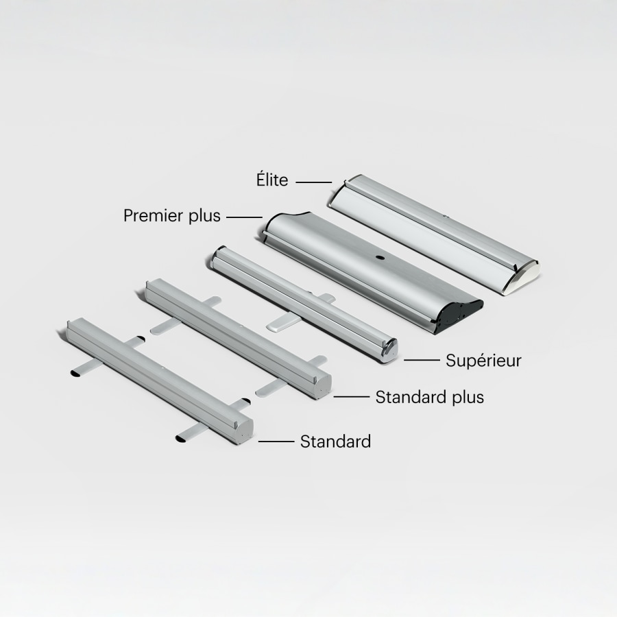 Les 5 types de cassettes pour banderoles rétractables.