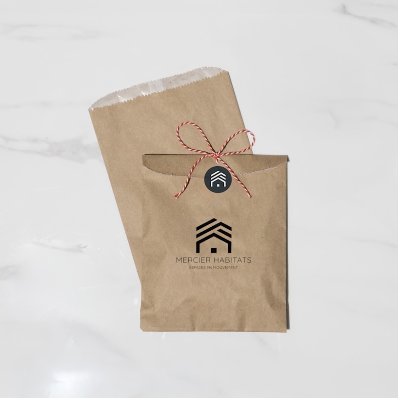 Sachets de friandises créés pour une agence immobilière.