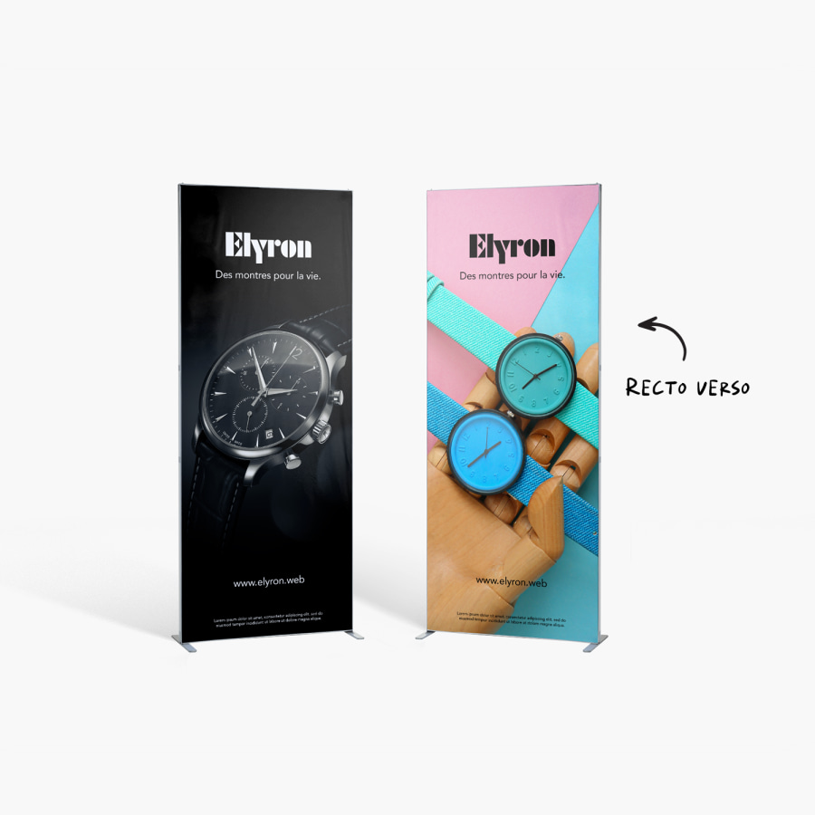 Une image montrant l’impression recto verso de textiles tendus sur cadre avec jonc silicone.