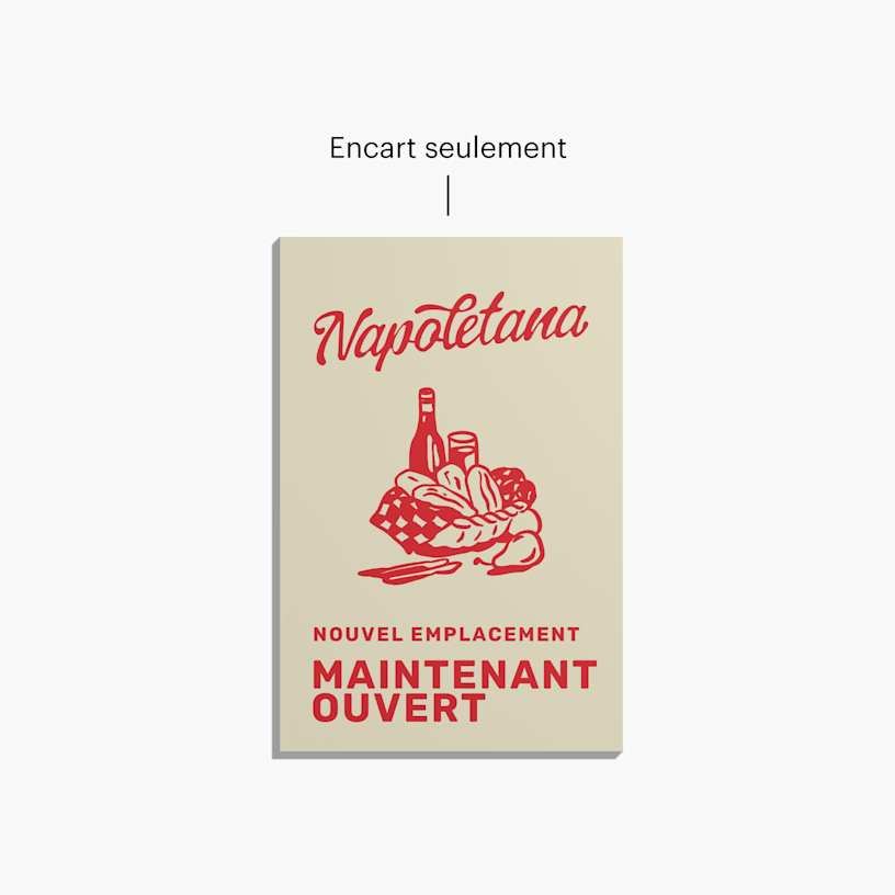 Un panneau SignicadeMD blanc pour montrer le recto et le verso du produit. 