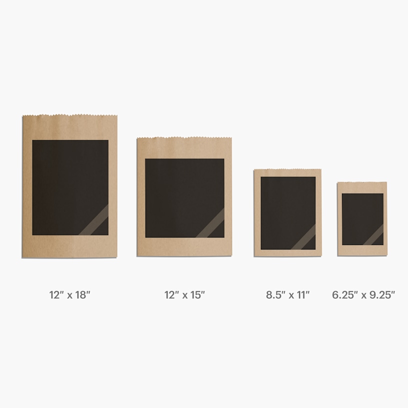 Toutes les tailles de pochettes papier personnalisées que nous proposons. 