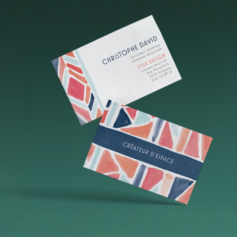 Cartes de visite en coton pour une personne nommée Jon David.