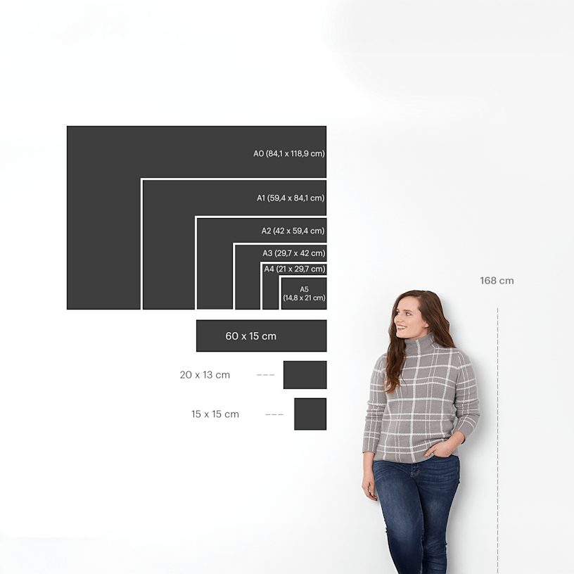 différents formats disponibles pour les panneaux en acrylique personnalisés