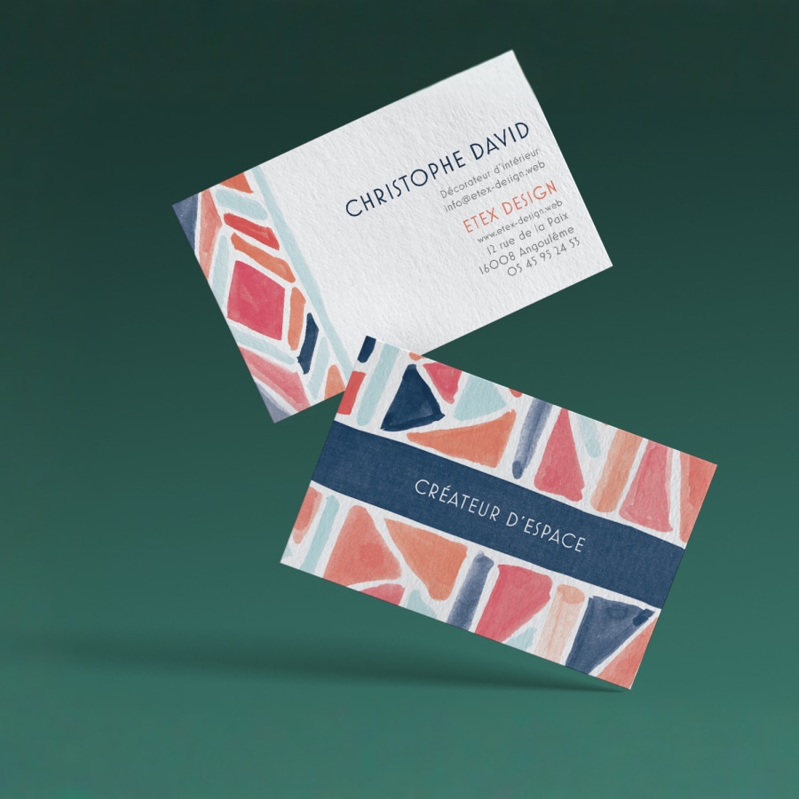 Cartes de visite en coton pour une personne nommée Jon David.