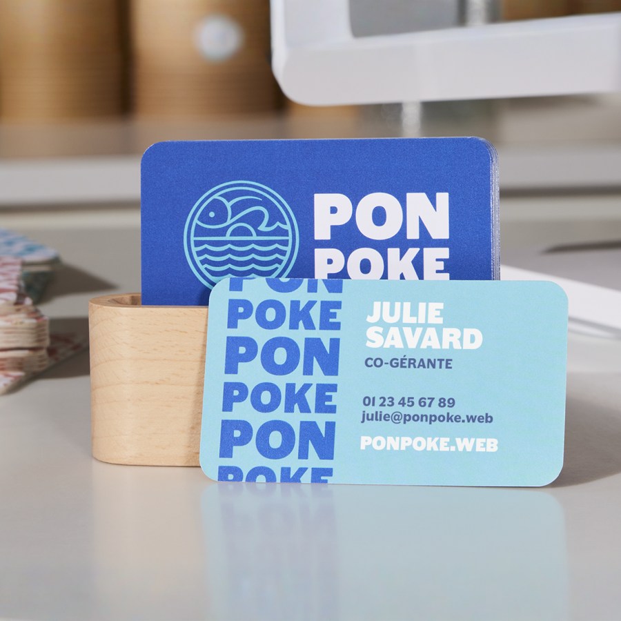 Cartes de visite aux coins arrondis