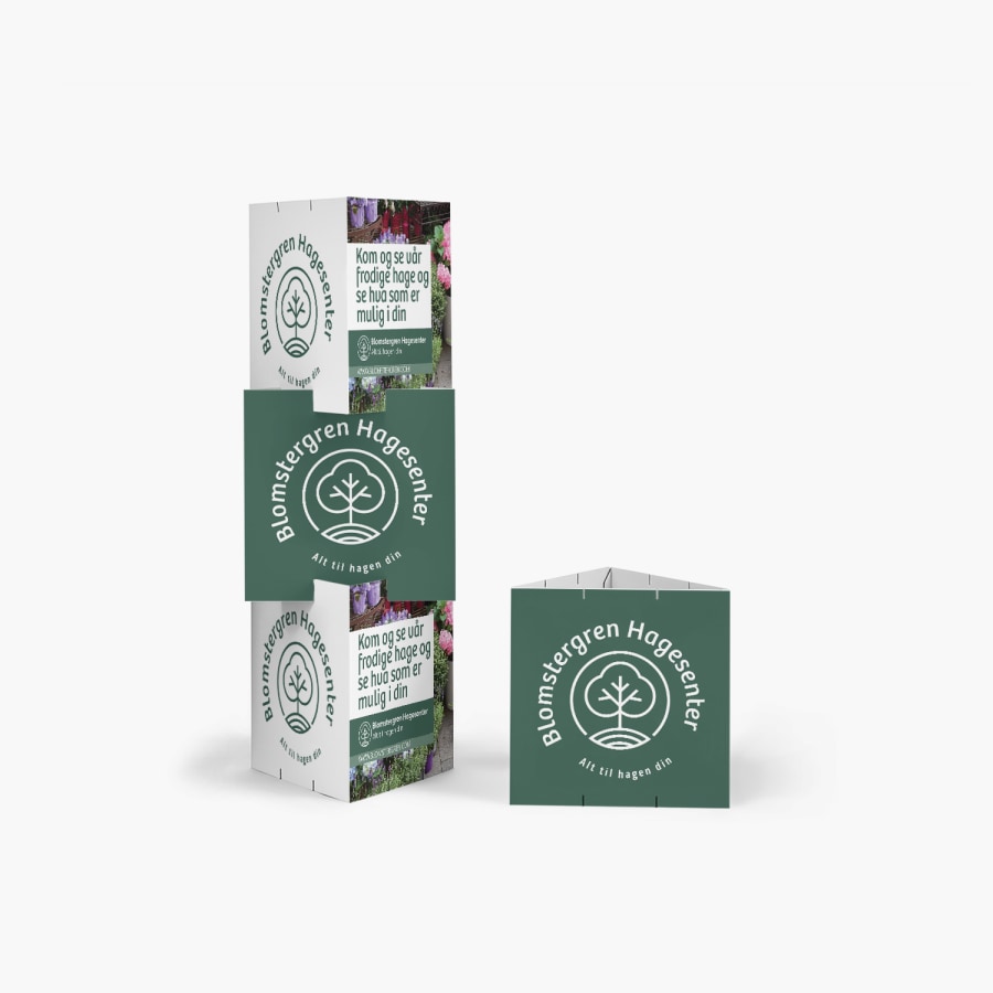 Grønt triangulært skiltstativ 