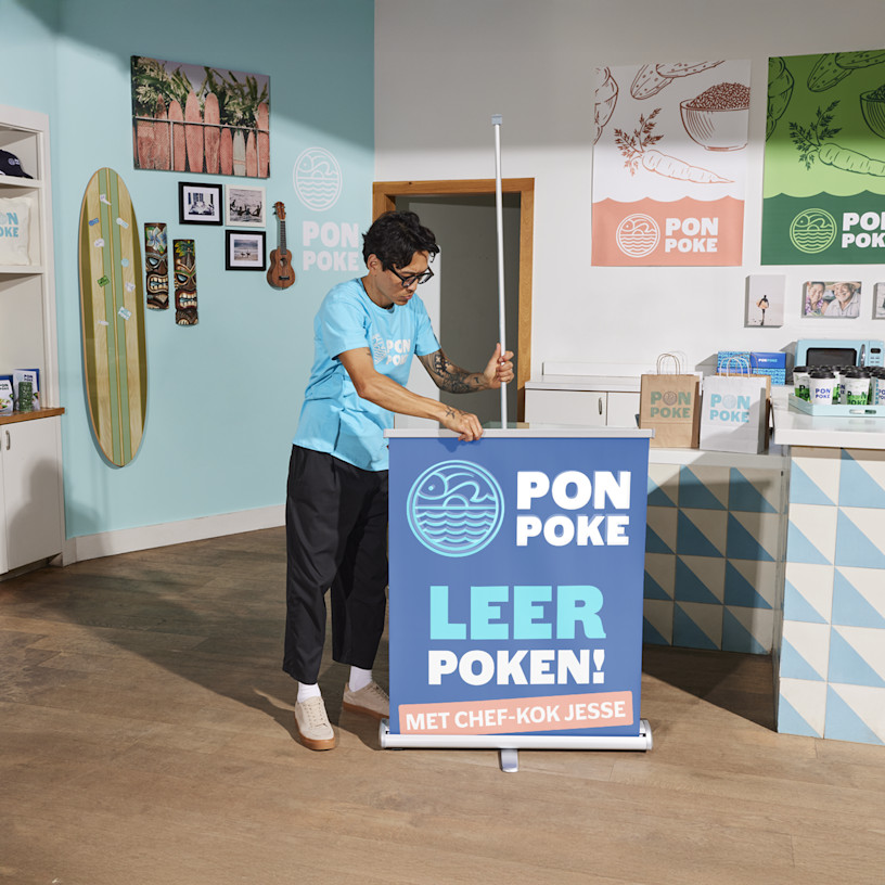 Casettespandoeken en pop-up banners