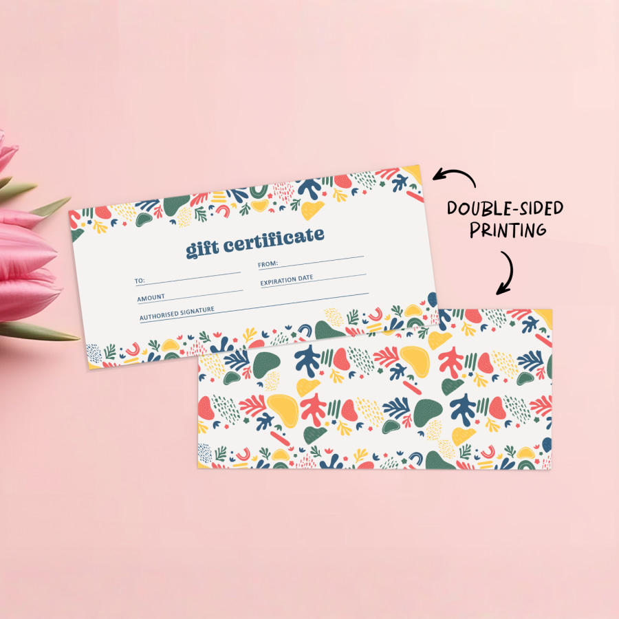 Gift certificate design