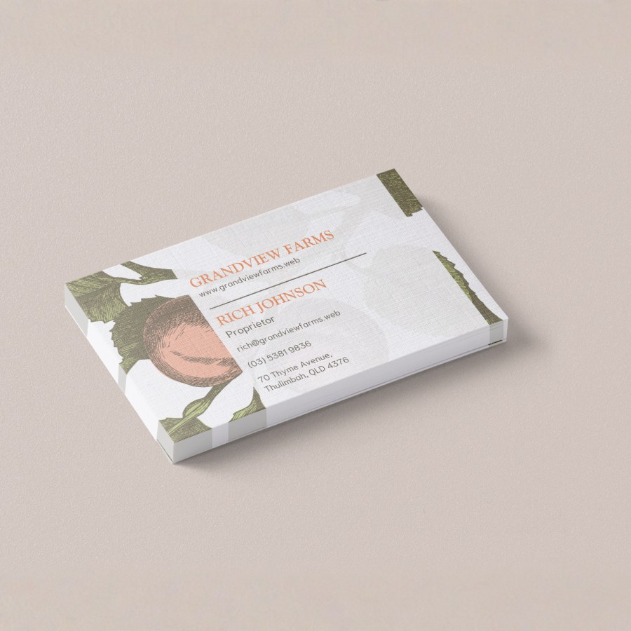 Linen paper business cards
